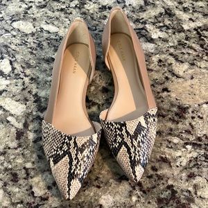 New Cole Haan Bambra Nude and Snakeskin pointed toe flats